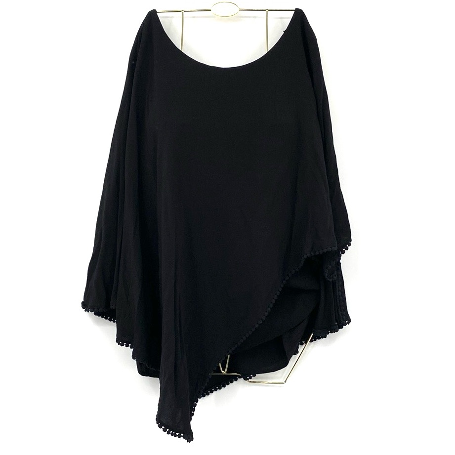 Cirana Black Asymmetrical Top Women’s Medium Lagenlook Layered Boho Whimsigoth